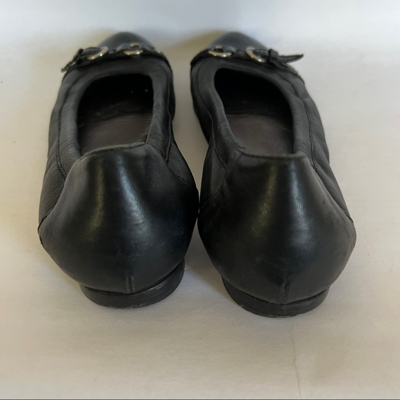 AGL ATTILIO GIUSTO LEUMBRUNI Black Cap Toe Ballet Flats - Picture 2 of 6